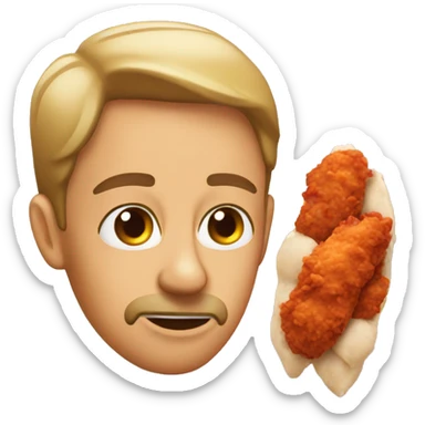 sleepy eyes eating hot chicken sticker