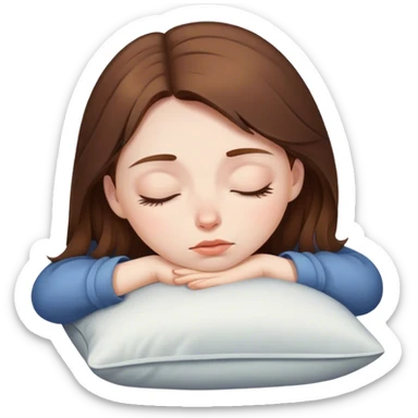 Sleepy Girl brown hair sticker