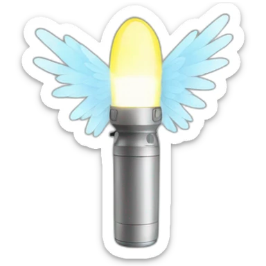 Flashlight with wings sticker