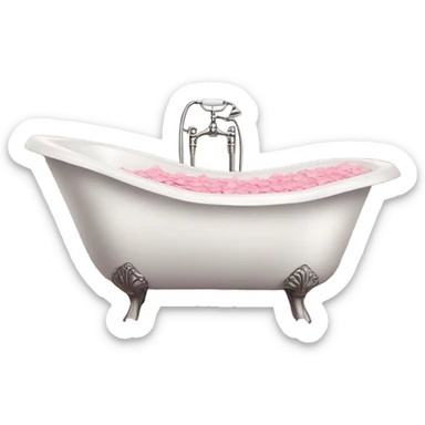 Bathtub filled with pink rose petals  sticker