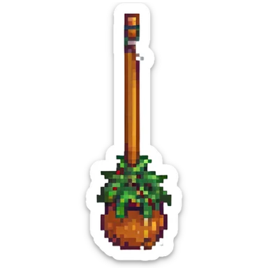 Nimbus 2000 broomstick from Harry Potter's Quidditch in pixel art style sticker