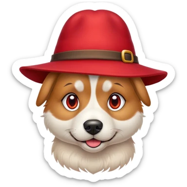 Un chien avec 2 couleur de yeux different qui porte un chapeau  sticker