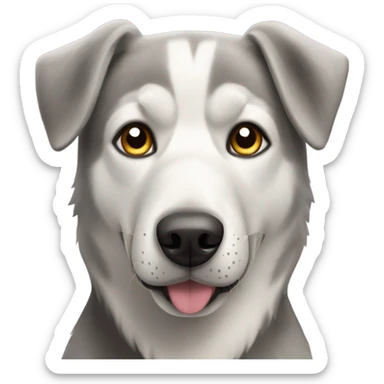 Husky Labrador mix older dog with some grey hair sticker