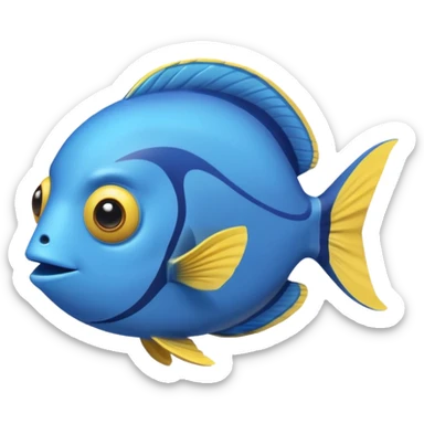 baby blue tang fish and a teddy bear sticker