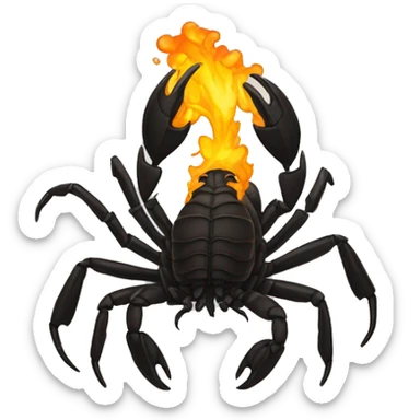 Scorpion preto saindo do fogo sticker