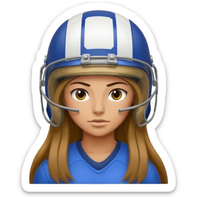 Long Haired Football Players, Female player sticker