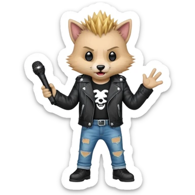 singing punk animal sticker