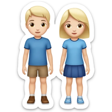 two children full body sticker