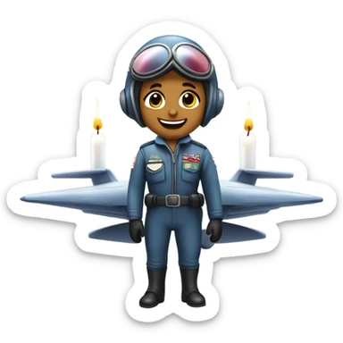 Rola do cooper as a fighter pilot celebrating his birthday sticker