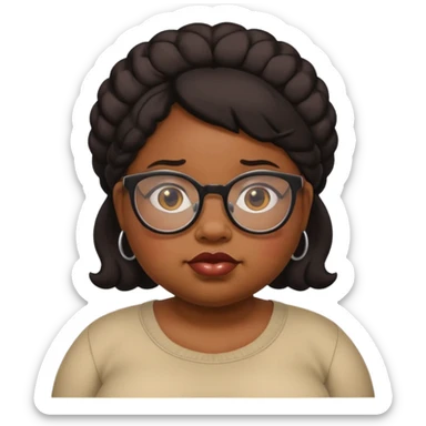 ugly black girl with glasses and fat butt sticker