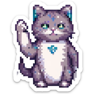 cat fist pixel art sticker