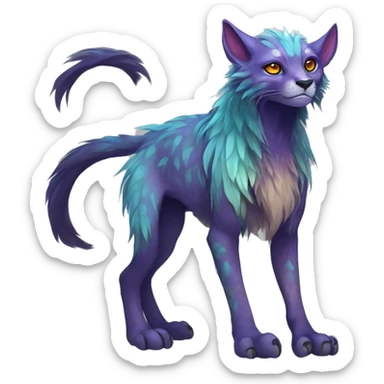 Colorful vernid fantasy creature LiLaiRa GriffSnuff Kamirah Falvie whiskers paws full body sticker