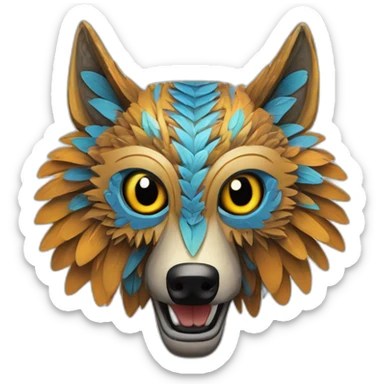 Alebrije de lobo, buho y armiño sticker