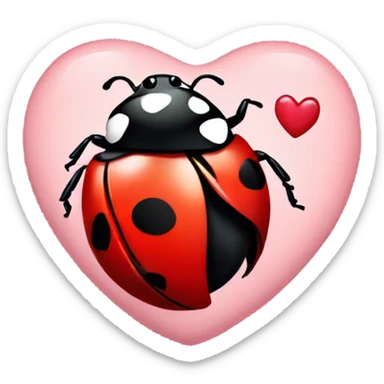 Lady bug and heart  sticker