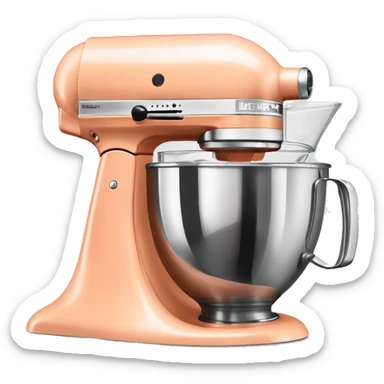 Realistic peach color kitchenaid mixer  sticker
