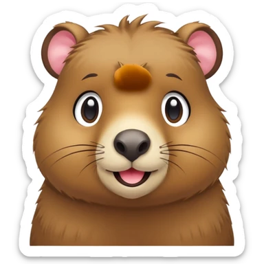 A capybara drawn in a manga style (kawaii) sticker