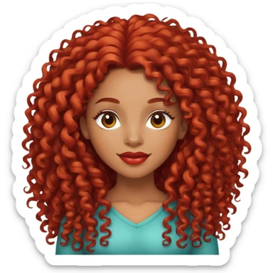 Afrolatina with long red hair with curls celebrating sticker