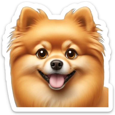 Pomeranian dog with orange hair sticker