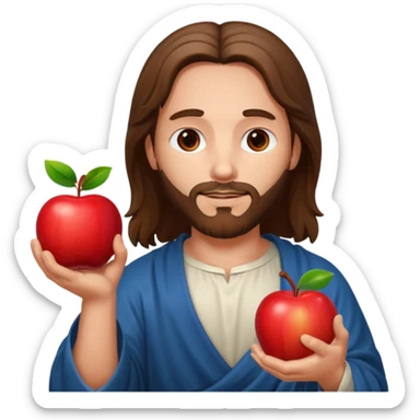 christ god with an apple sticker