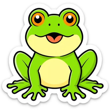 Frog sticking his tongue out  sticker