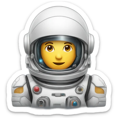astronauta com face de robo sticker