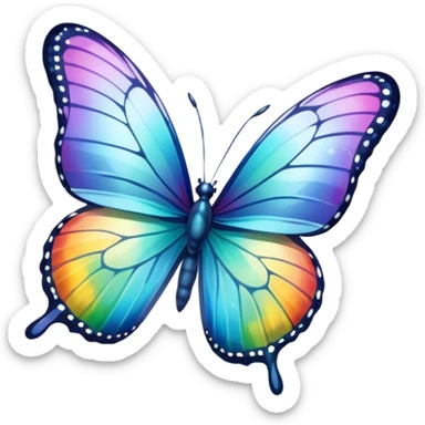 rainbow butterfly on river sticker