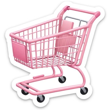 Pale pink empty shopping cart sticker