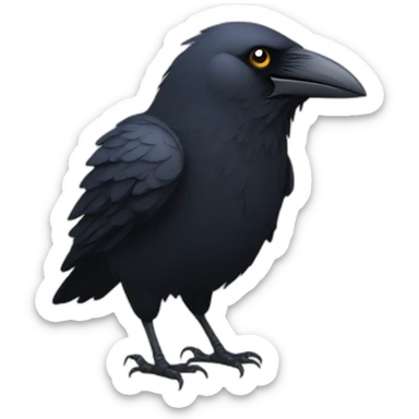 crow with zylinder sticker