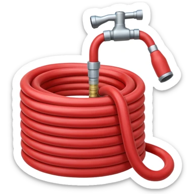 A red Hose – coiled water hose sticker