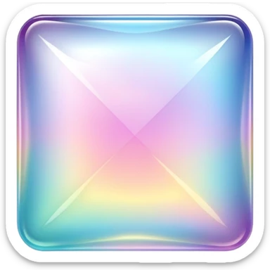 Sparkly glossy Pastel iridescent glass square sticker