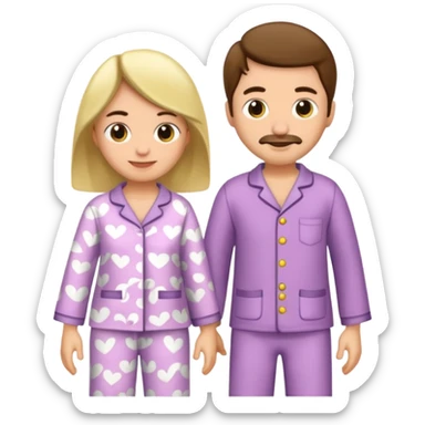 Pareja con pijamas sticker