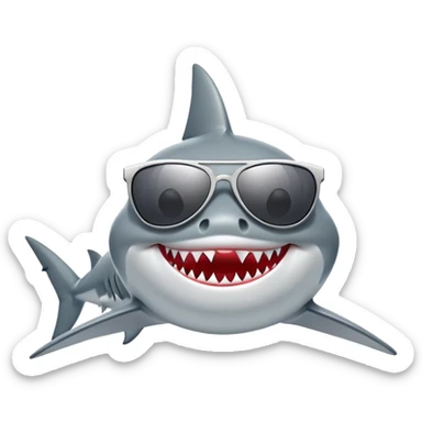 Shark with star sunglasses  sticker