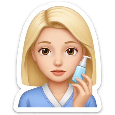 a girl doing skincare  sticker