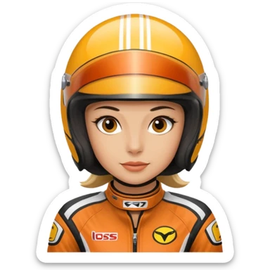 female motorcycle racer sticker