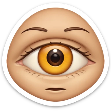 standard eye emoji with eyelid halfway closed, mid-blink sticker