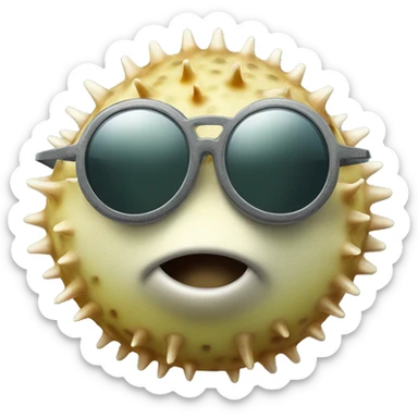 pufferfish with sunglasses sticker