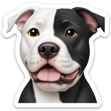 Black with white pit bull terrier dog sticker