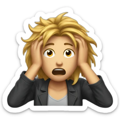 pulling hairs frustrated sticker