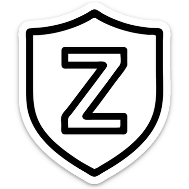 bold shield with a large letter Z in the center, representing a moderator role, clean modern icon style sticker