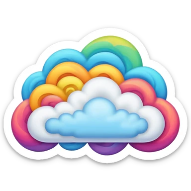 vibrant multicolored cloud with swirling patterns sticker