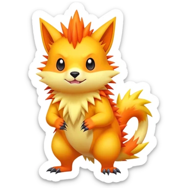 Cool cute edgy kawaii Quilava-animal-creature-hybrid full body sticker