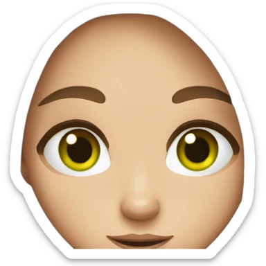 straight brown hair girl with green eyes and freckles sticker