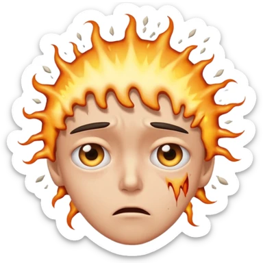 Sad exhale while eyes pop out cartoonishly and head explode sticker