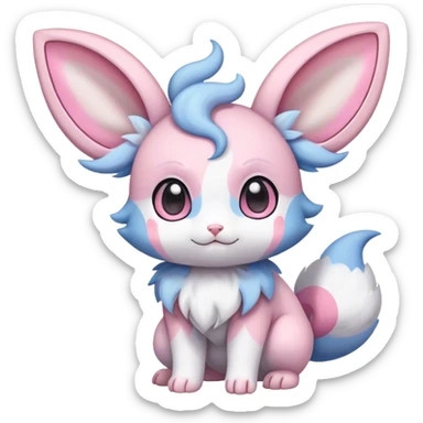Colorful Sylveon-Espurr-Minccino-hybrid sticker