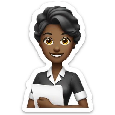 Black waitress sticker