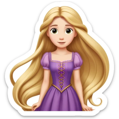 Rapunzel with long flowing hair sticker