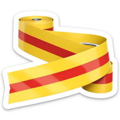 3D render of Yellow Tape(caution tape), forensic investigation aesthetic, sterile clinical lighting, cool blue undertones, sharp high-contrast details, professional clean look, Apple emoji style, isolated on white background --v 6.0 sticker