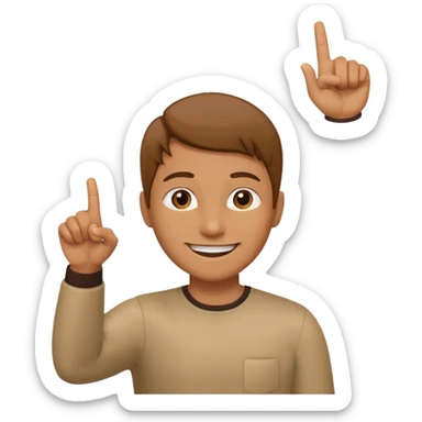 Draw a picture of a person pointing to themselves with their other hand raised. sticker