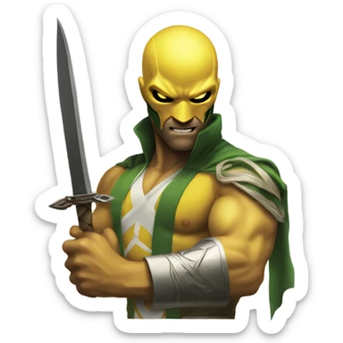 Iron fist(from marvel) with a dagger sticker