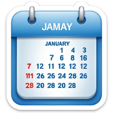 January 12 calendar icon sticker